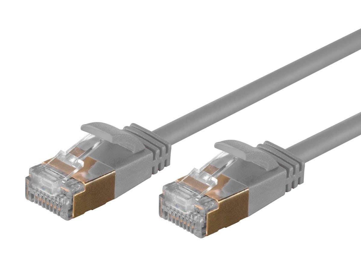 SlimRun Cat6a Ethernet Patch Cable, RJ45, STP, 36awg, 30ft C73742
