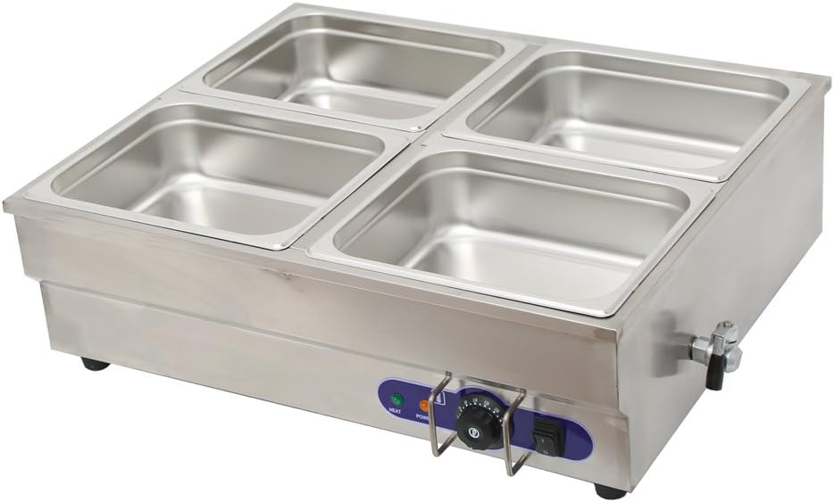 4 Pots Electric Food Soup Warmer Stainless Steel 110V 1500W N36698