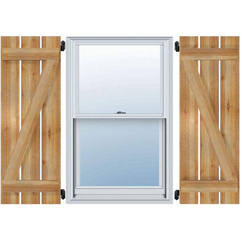 17 1/8x22W x 27x22H Board-n-Batten Shutters with Z-Bar X27702