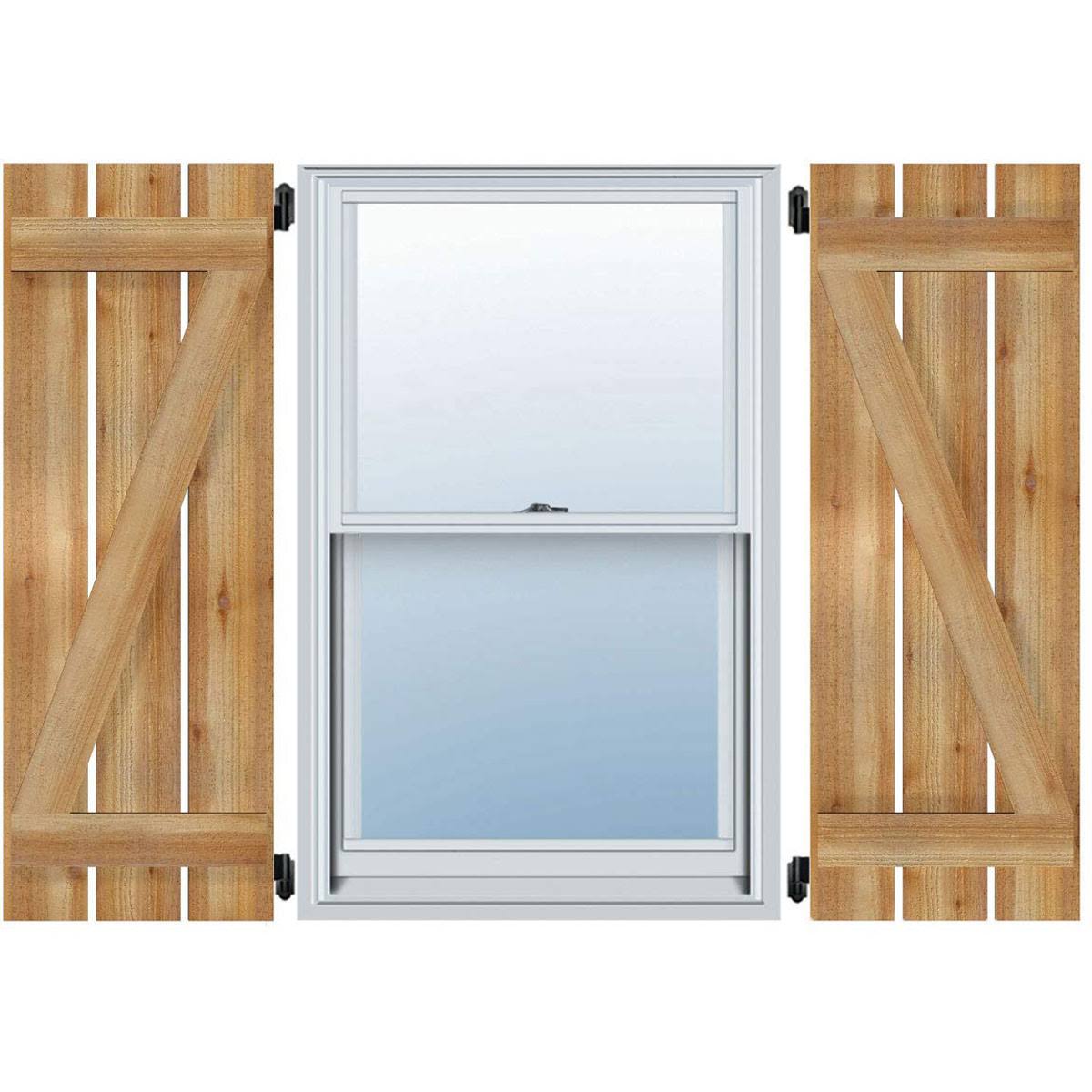 17 1/8x22W x 27x22H Board-n-Batten Shutters with Z-Bar X27702