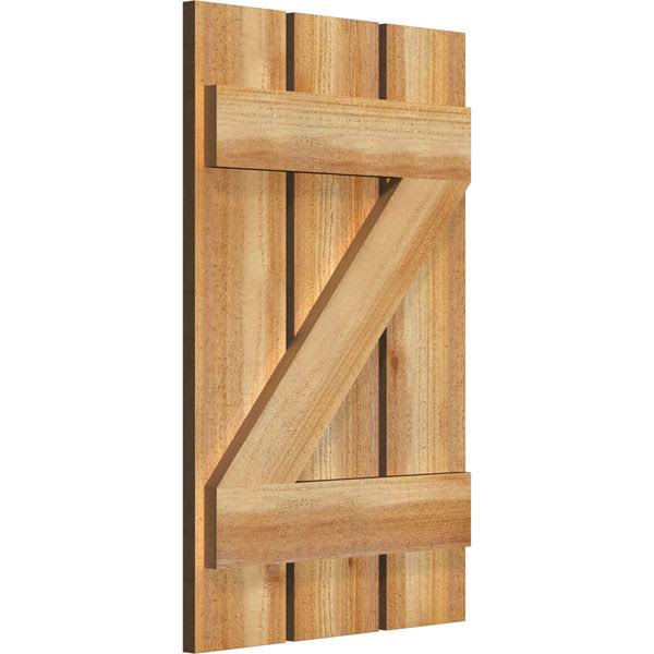 17 1/8x22W x 27x22H Board-n-Batten Shutters with Z-Bar X27702