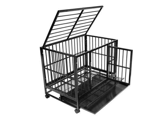 Black 48-Inch Dog Cage D291405