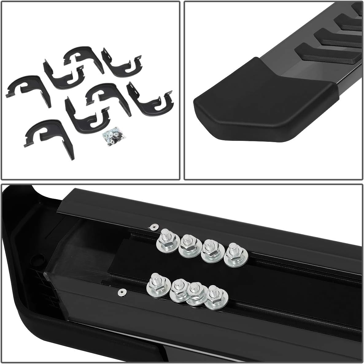 Chrome Black Finish Stainless Steel Side Step Nerf Bar Running Boards Z4587