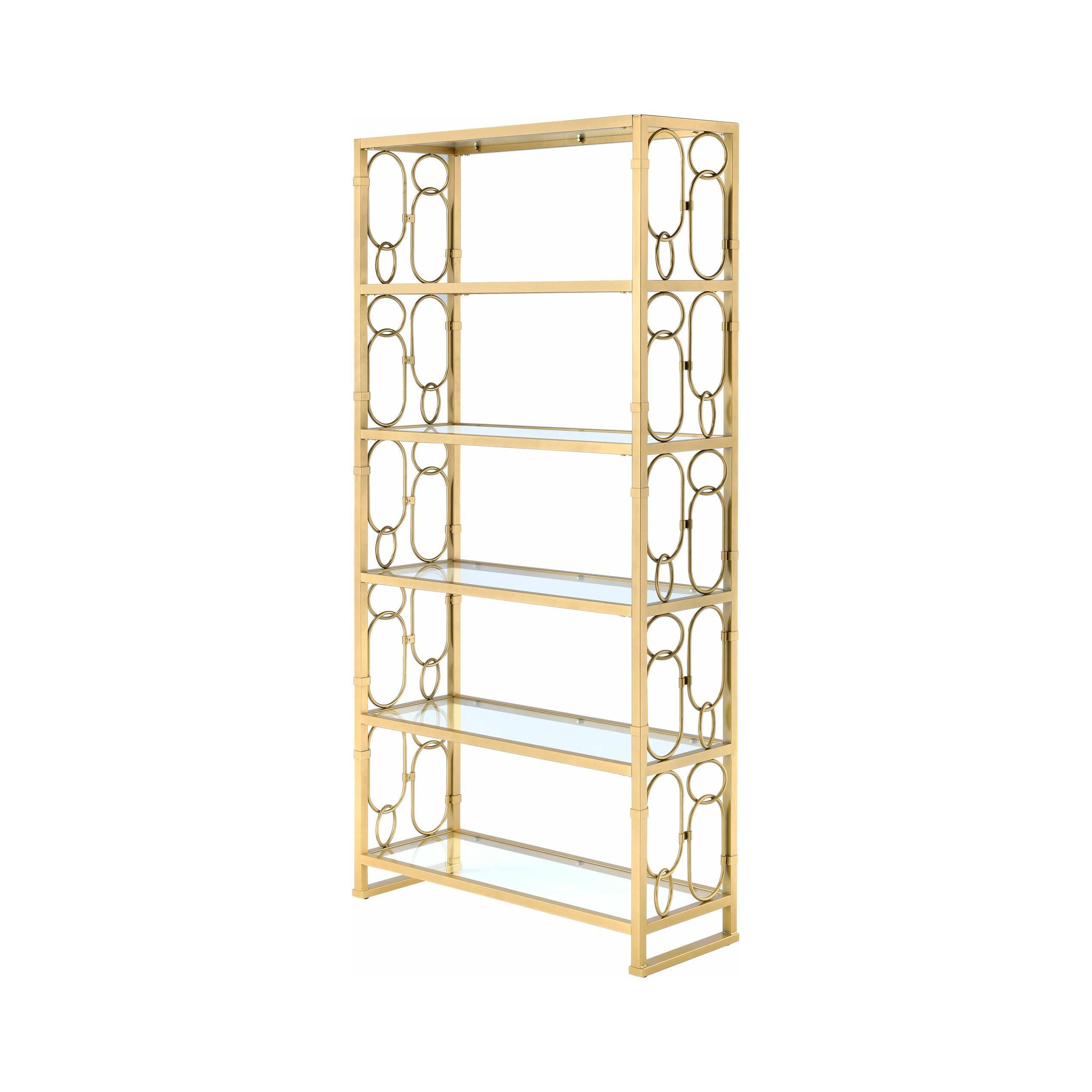 Clear Glass & Gold Bookshelf R376536