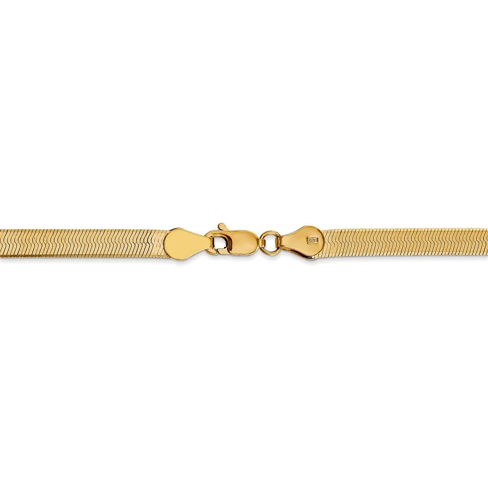 14kt Yellow Gold 4mm Herringbone Chain 16 inch Lobster Clasp M370483