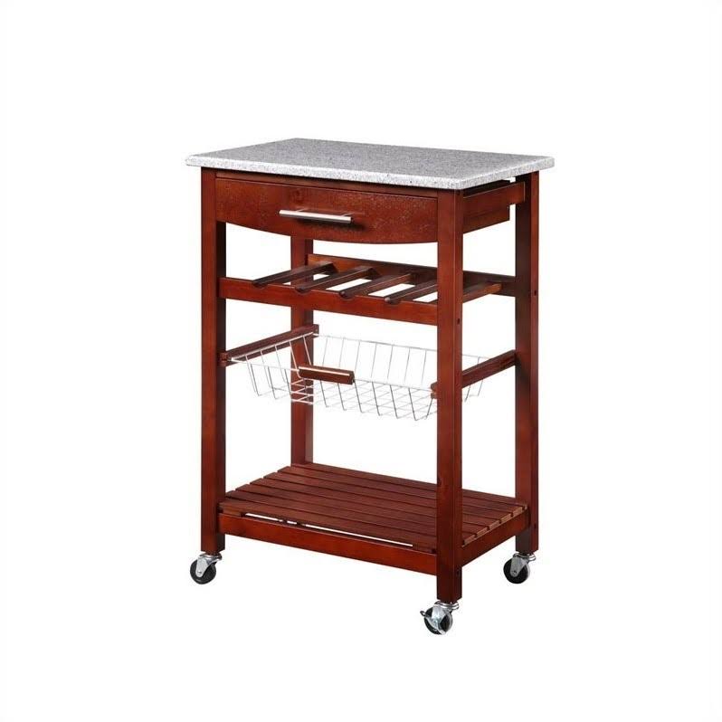 Granite Top Kitchen Cart B862