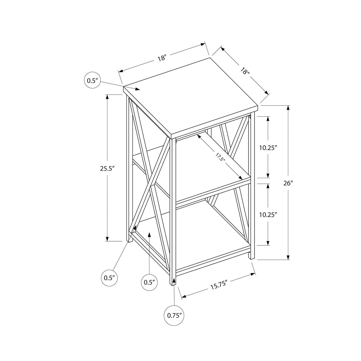 Dark Taupe Contemporary Accent Table H36172