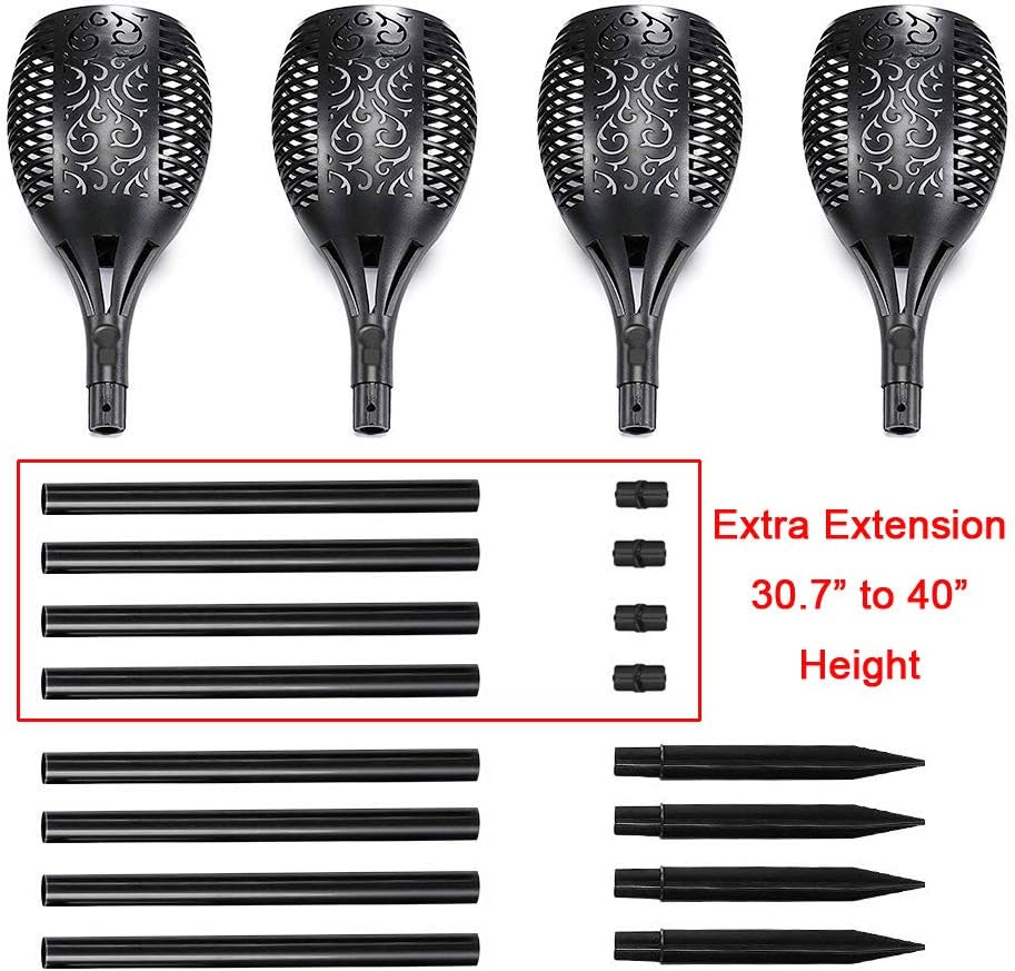 43 LED Waterproof Flickering Flames Torch Solar Lights (4 Pack) I93315