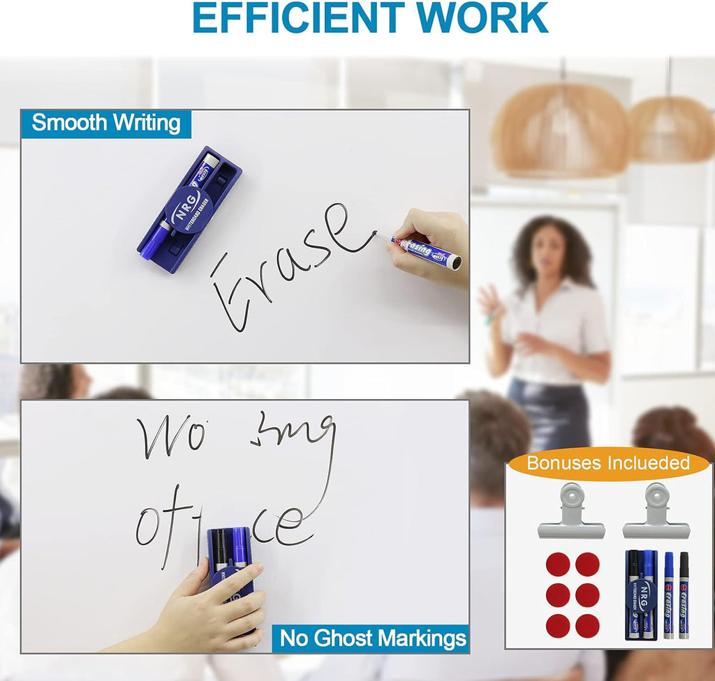 36x48 Double Sided Magnetic Dry Erase Board on Wheels with Stand C9710