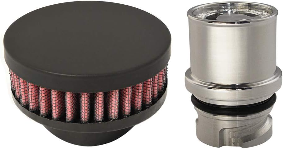 Baffled Billet Valve Cover Breather Flat Black Pack of 2 E779438