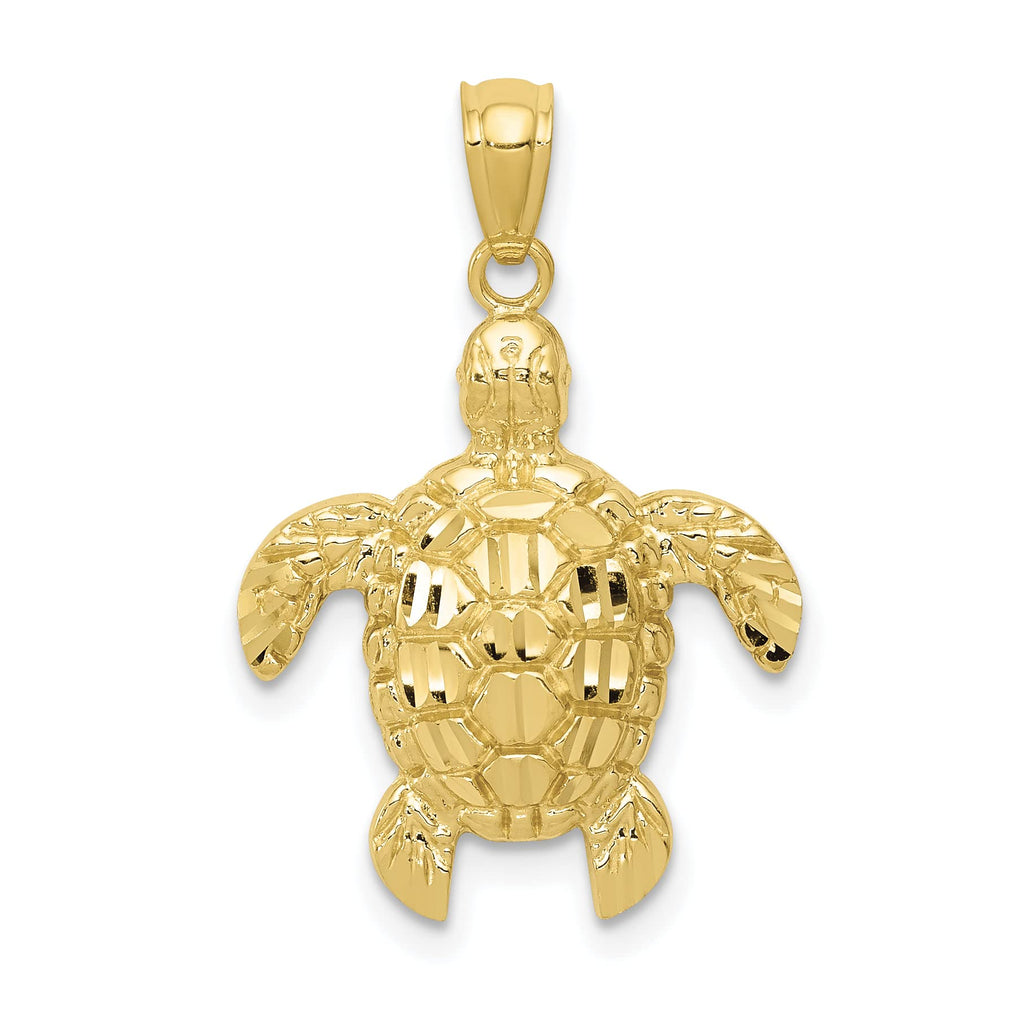 10K Yellow Gold Sea Turtle Pendant E60267