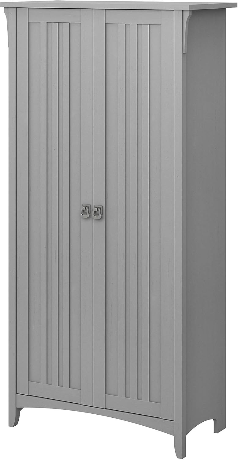 Antique White Tall Storage Cabinet with Doors V708