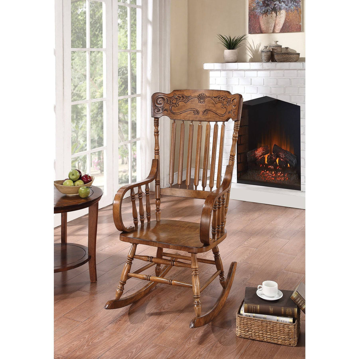 Oak Carved Rocker Chair D497