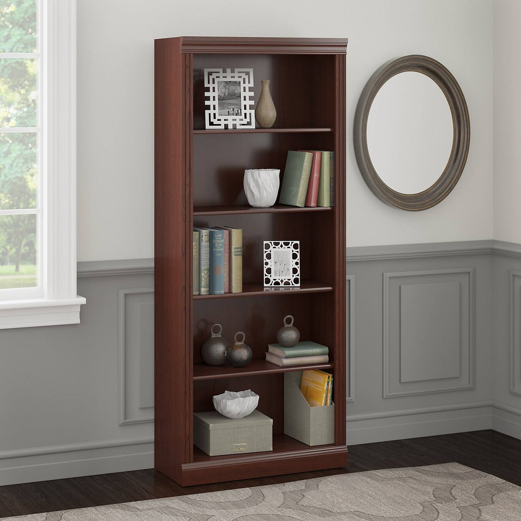 Linen White Oak 5 Shelf Bookcase L53798