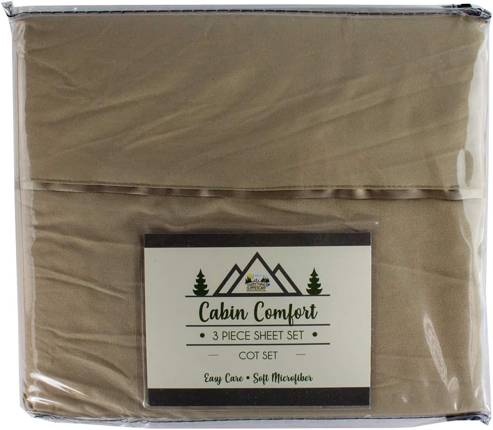 Cot Sheet for Camping and RV Cots, 72 x 28 Inches, Chocolate, Pack of 2 J9606