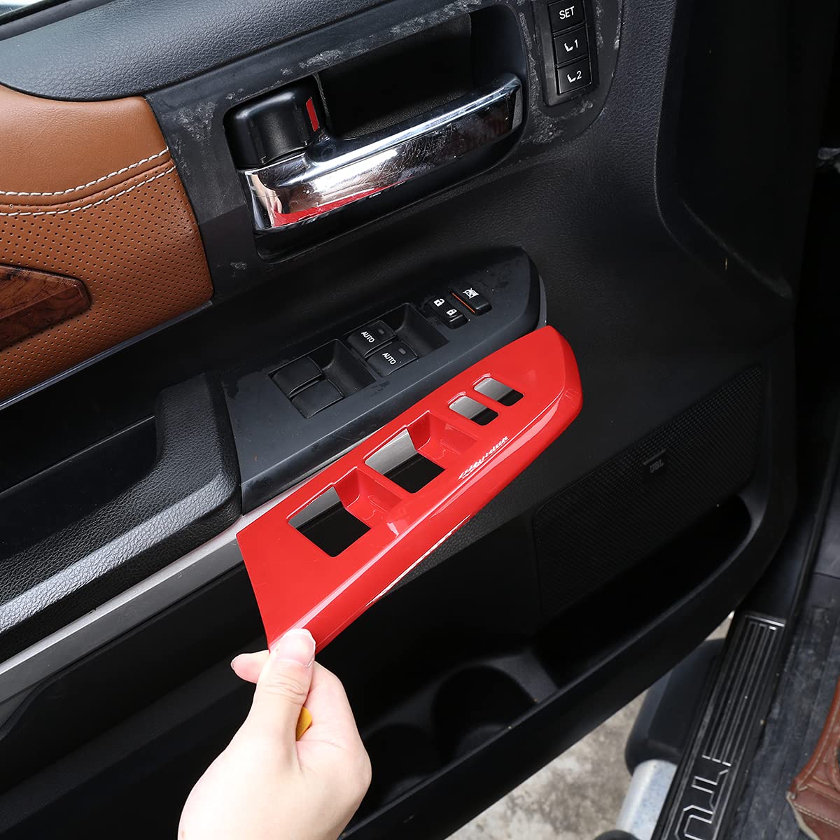 Carbon Fiber Style ABS Plastic Window Switch Button Covers L2704