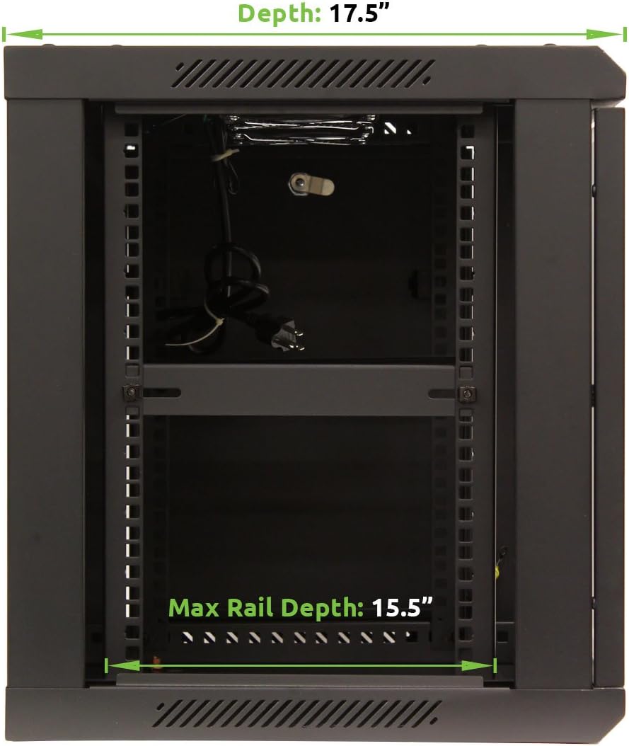 9U Wall Mount Network Server Cabinet Rack Enclosure Glass Door Lock B67001