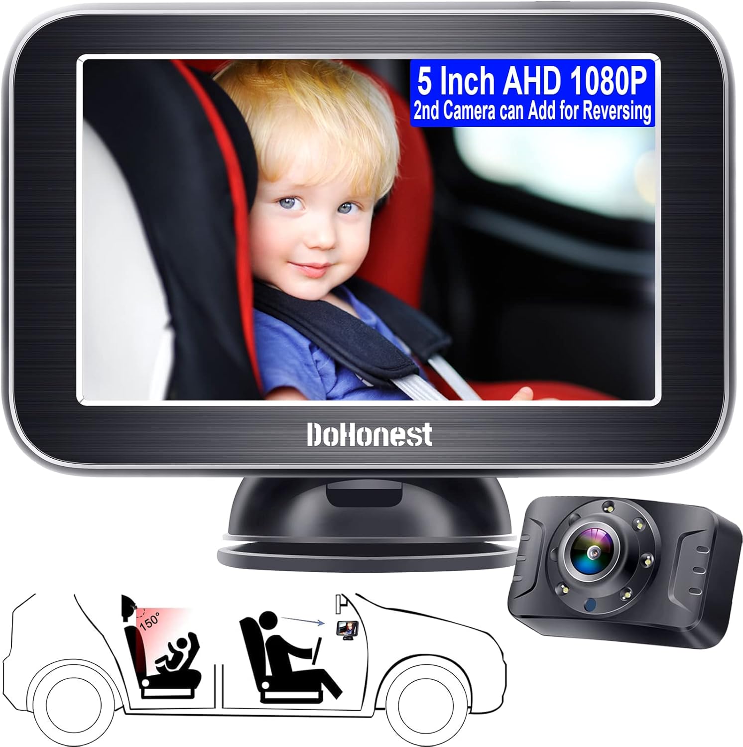5'' AHD 1080P IR Night Vision Baby Car Camera R404