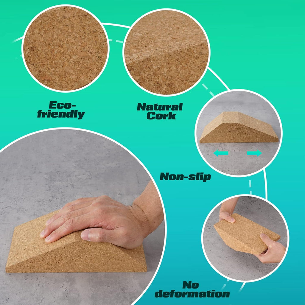 Cork Squat Wedge Block 2 Pack Non Slip Slant Board G521595