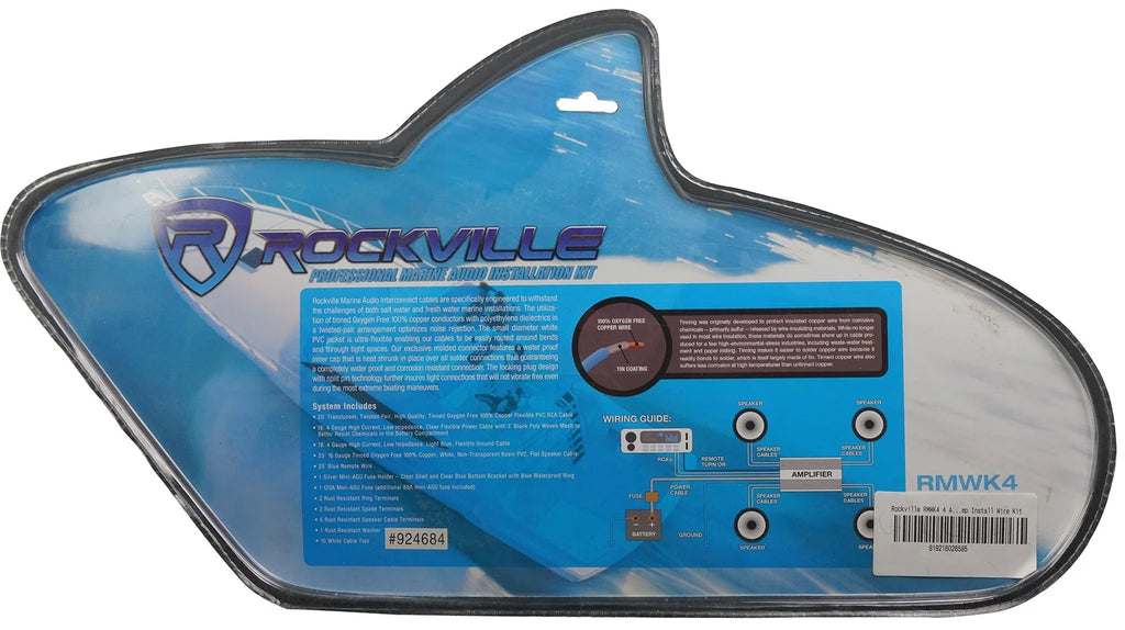 Marine Boat Speakers with Amp and Wire Kit U509