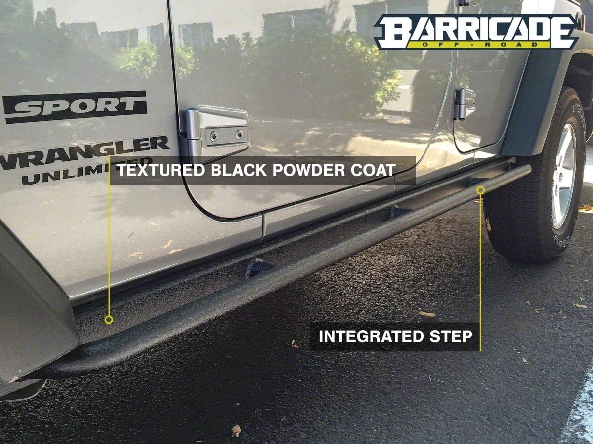 Textured Black Rubi Rails Compatible with 07-18 Jeep Wrangler JK 4-Door Y163