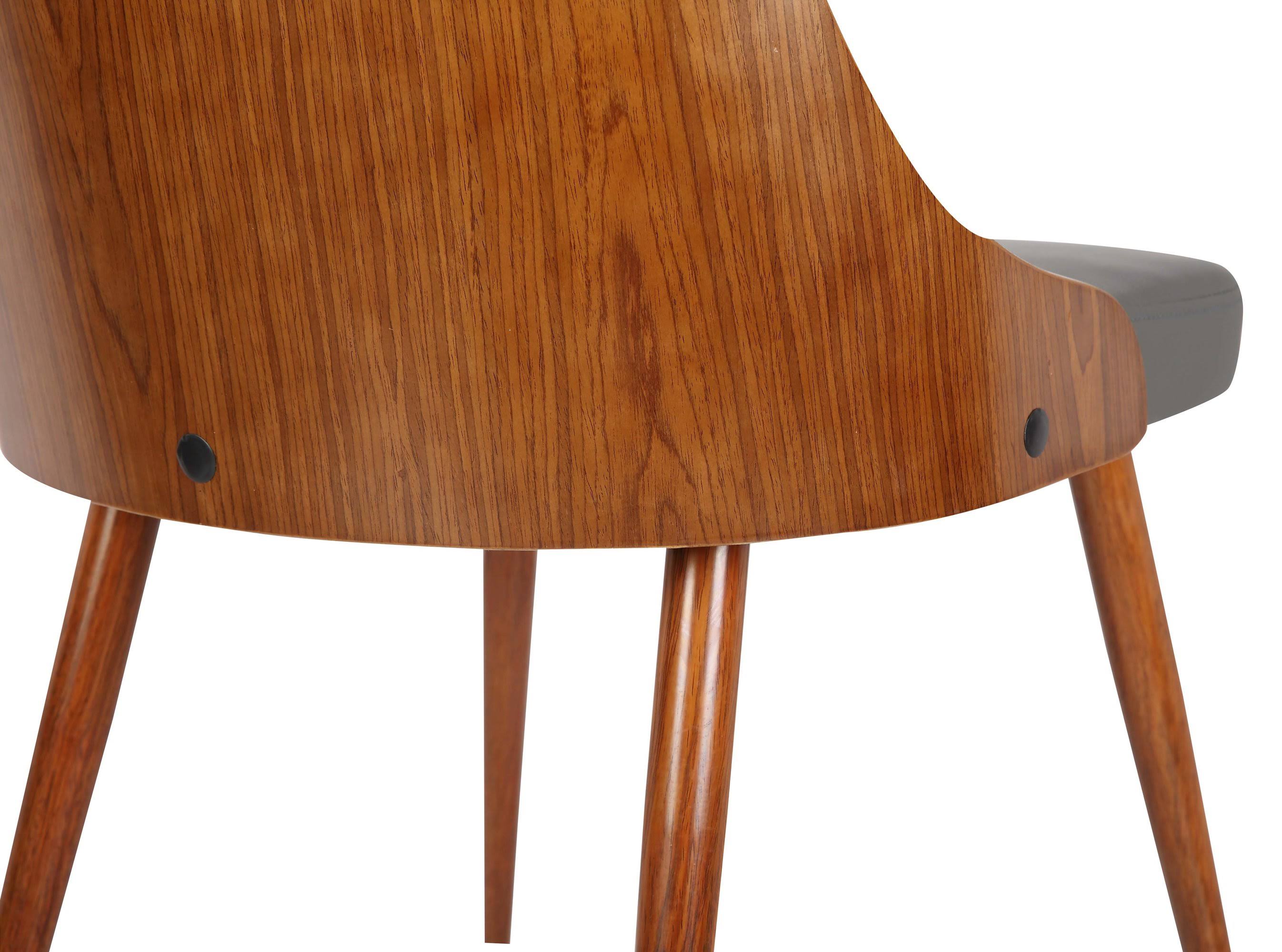 Walnut Gray Mid-Century Dining Chair L7394