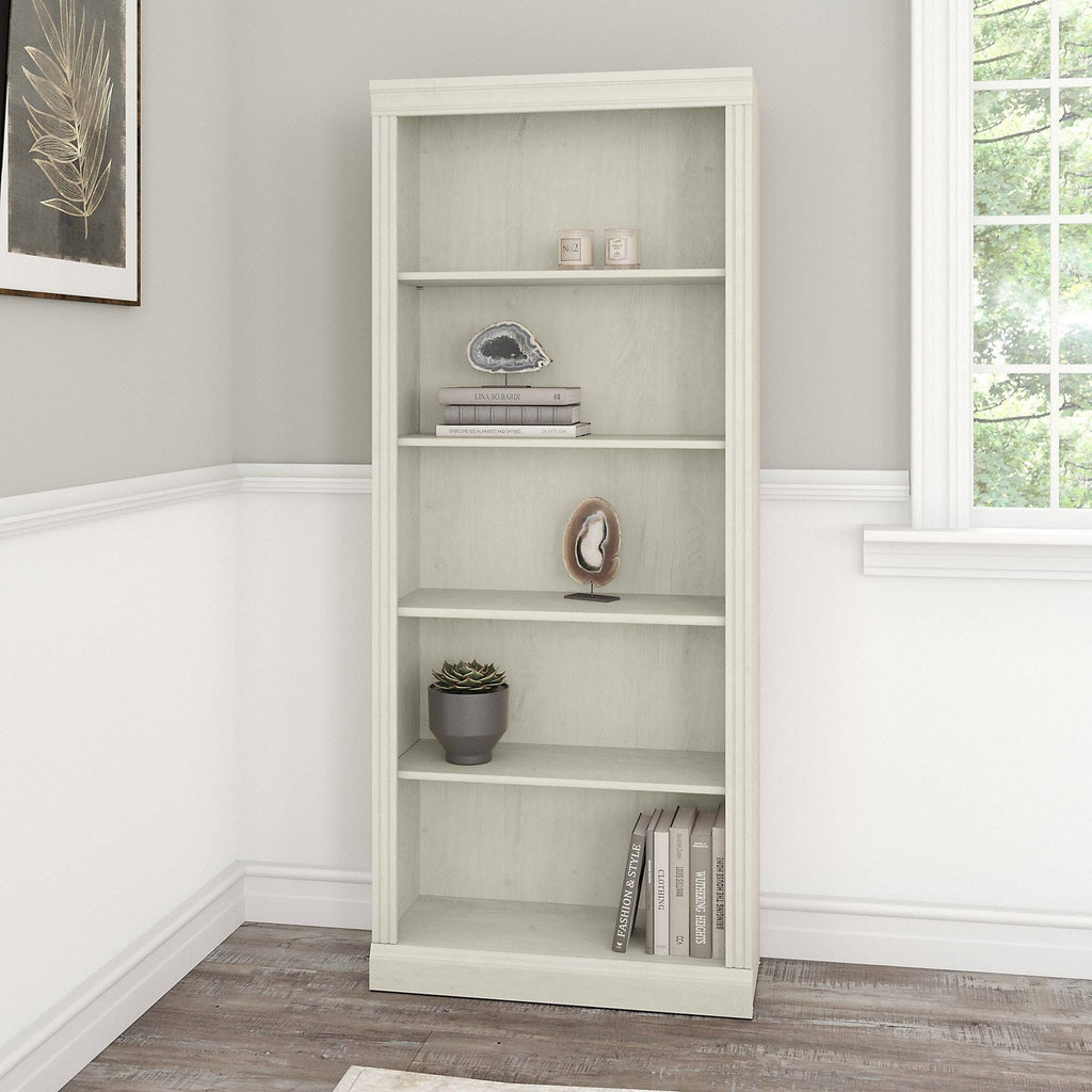 Linen White Oak 5 Shelf Bookcase L53798