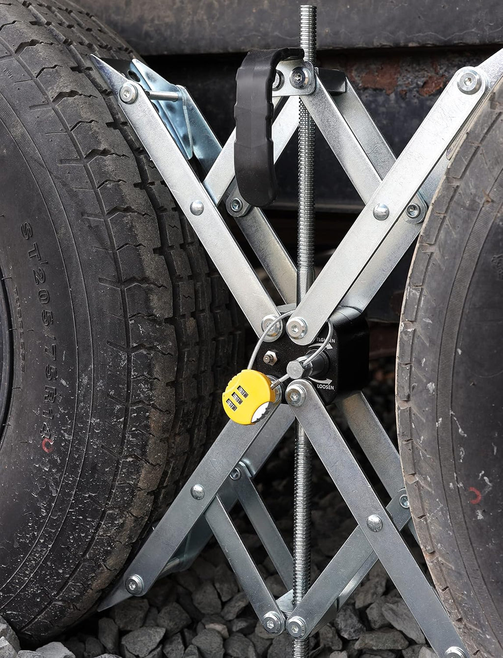 2 Pack XL Wheel Chock with Lock for RV Travel Trailer Camper Tire Z5093