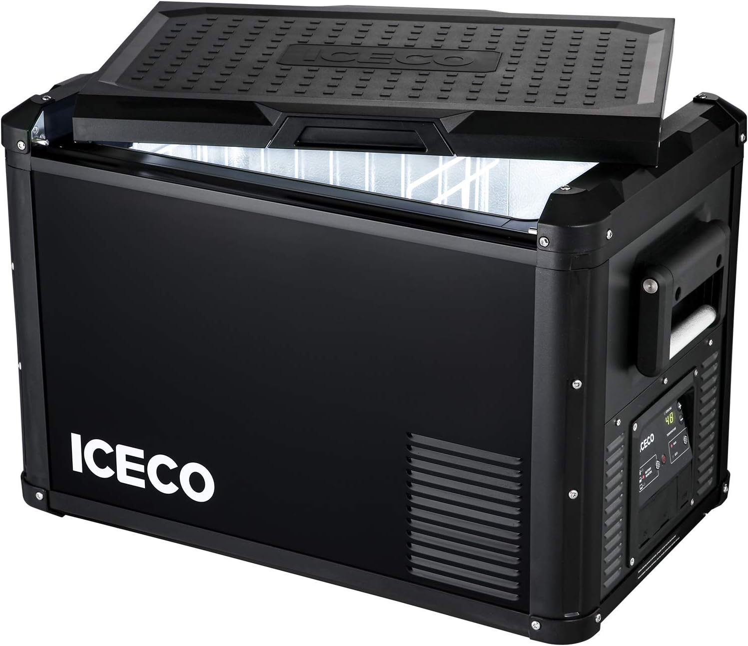 Portable Refrigerator, 60L Steel Compact Refrigerator, Dual USB & DC 12/24V, AC 110-240V R2816