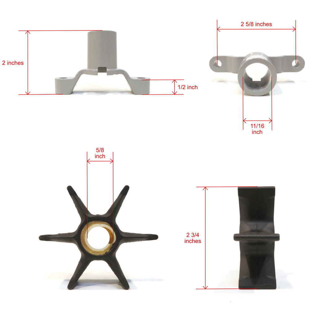 Water Pump Impeller Kit For 1989 Evinrude 45 HP Engine L673