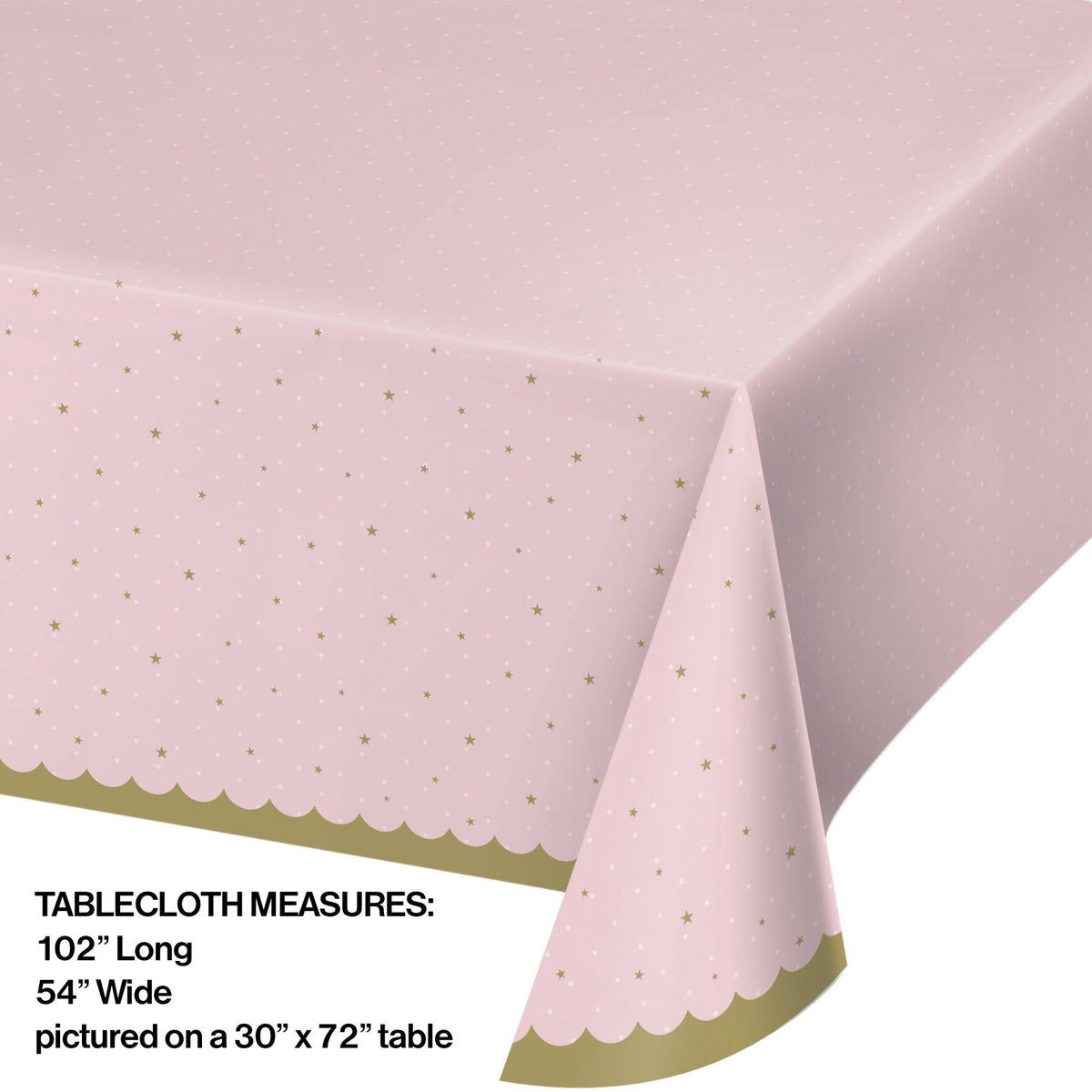 Pink and Gold Disposable Table Cloth 102x22 L6395
