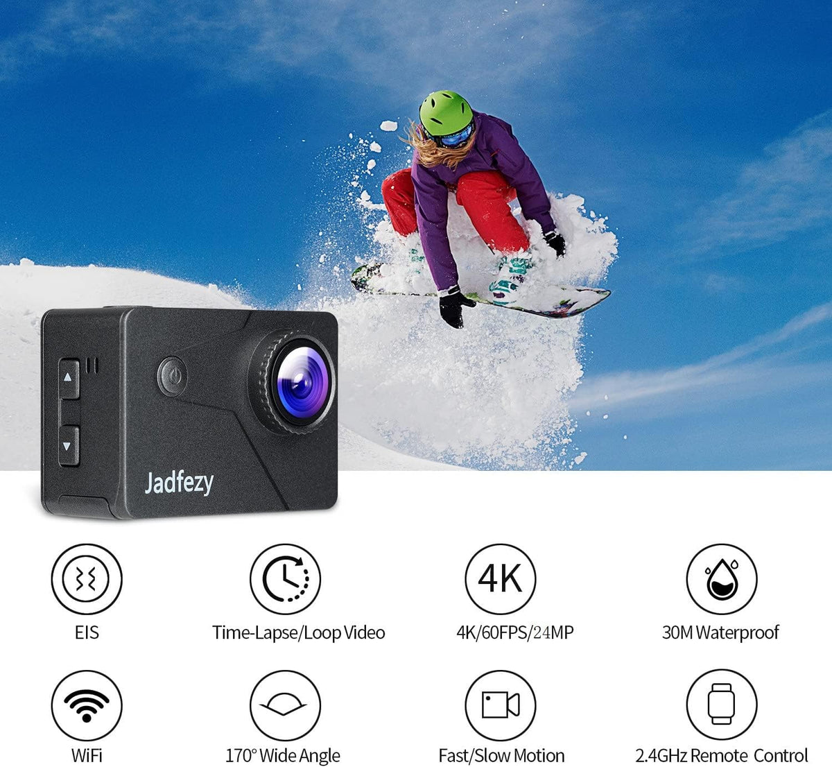 4K 60FPS Sports Camera with EIS Anti-Shake and 8X Zoom X48333