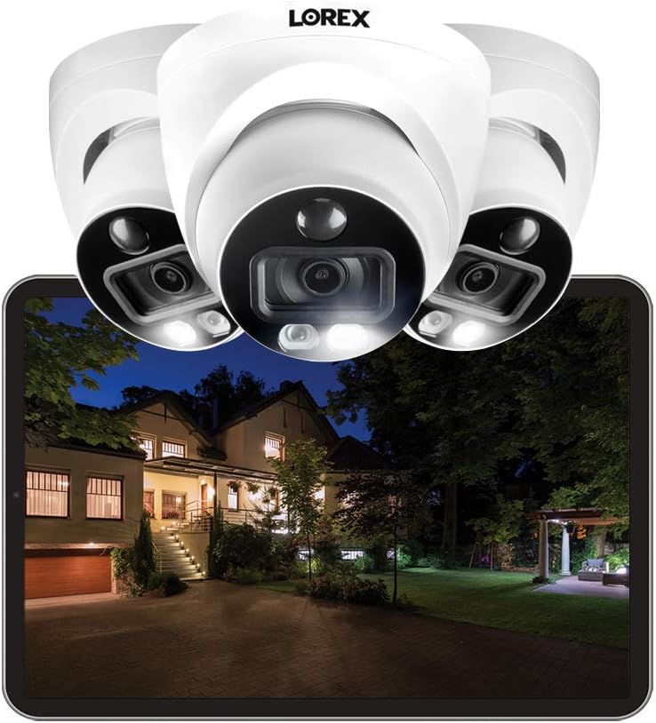 4k Wired Security Camera System, 3TB 16 Channel DVR, 8 Bullet Cameras, 4 Dome Cameras H9358