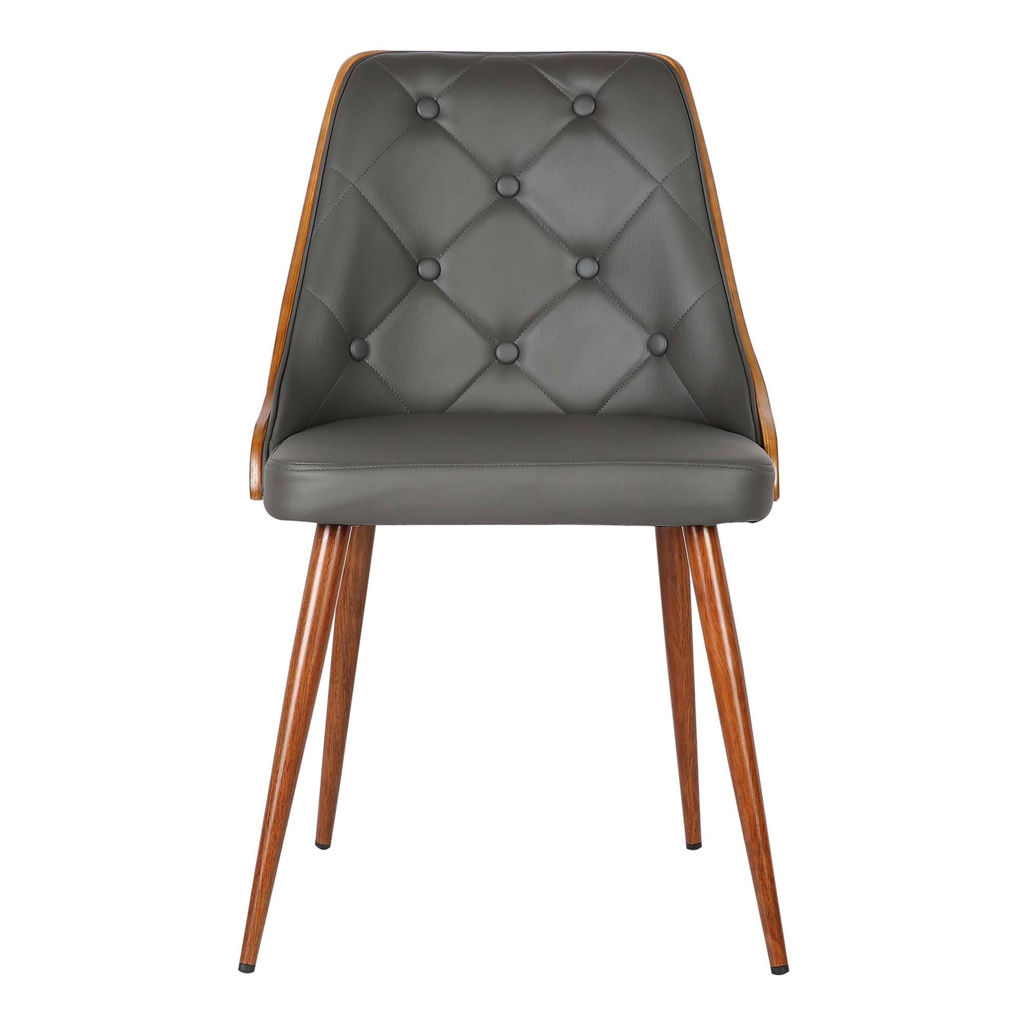 Walnut Gray Mid-Century Dining Chair L7394