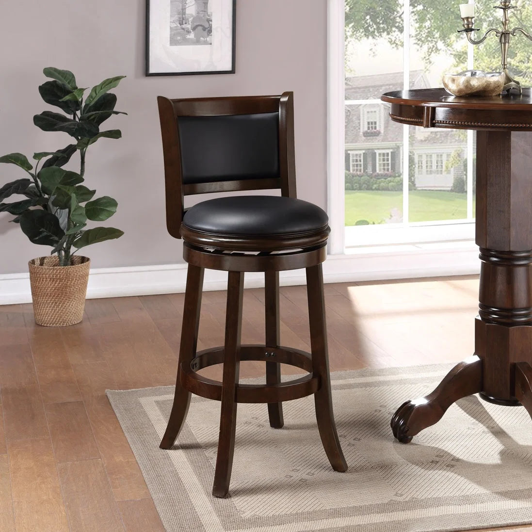 Cappuccino Swivel Wood Kitchen Bar Stool N18633