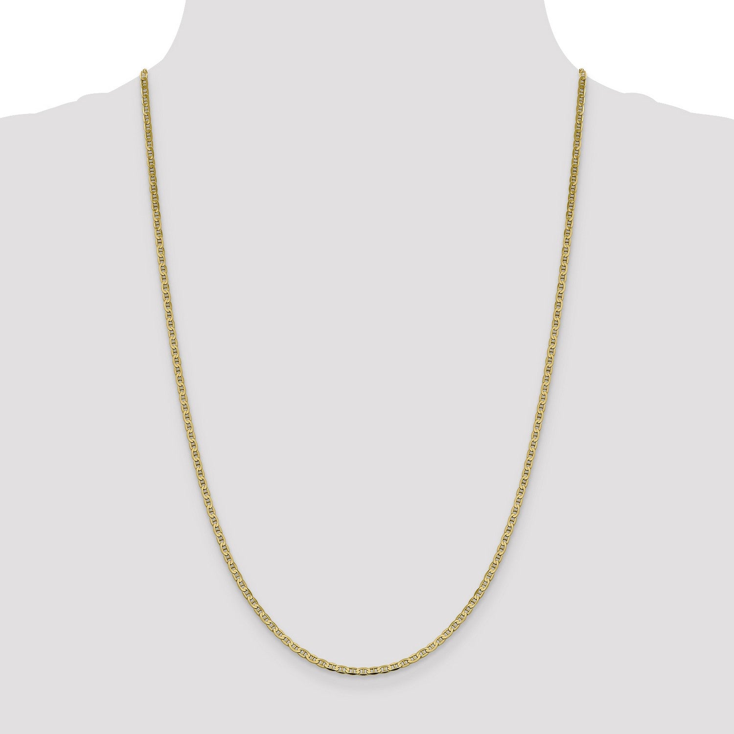 14k Yellow Gold Anchor Chain Necklace G334