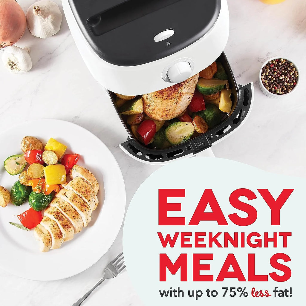 White 2.6Qt Electric Air Fryer Oven Cooker with Non Stick Fry Basket G3910