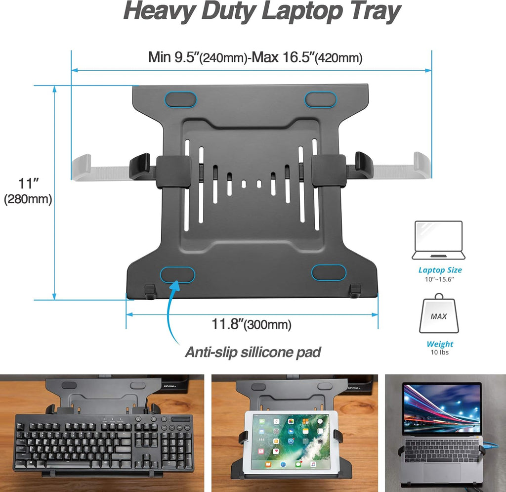 Laptop and Monitor Stand with 2 Full Motion Adjustable Arms A127