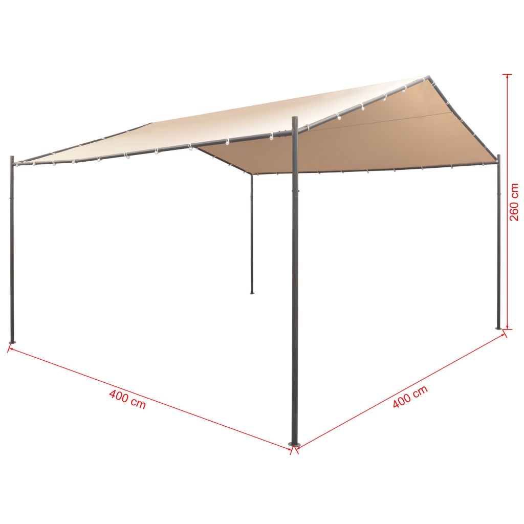 Beige Steel Gazebo Tent Canopy R625