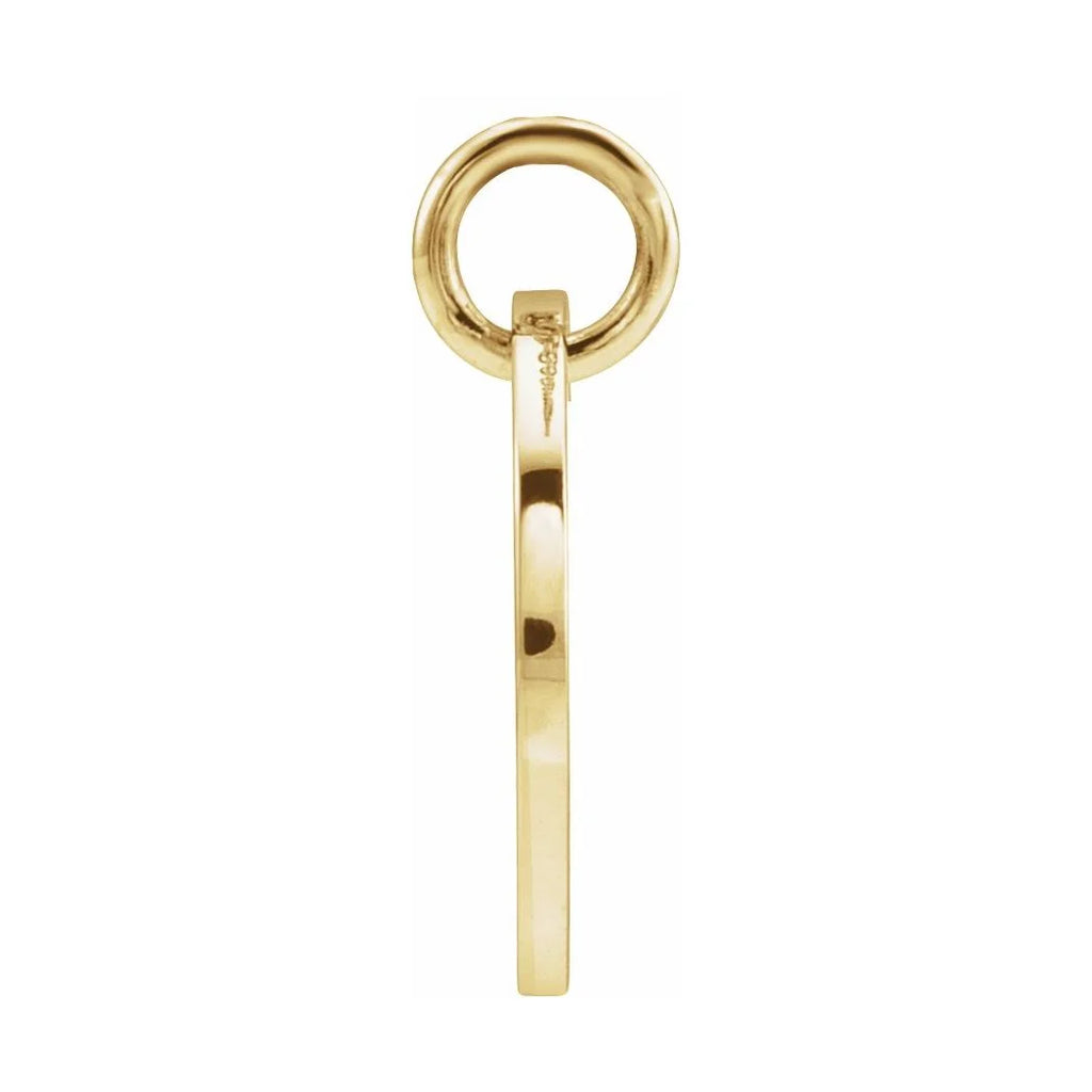 14k Yellow Gold Initial Disc Pendant Necklace G96267