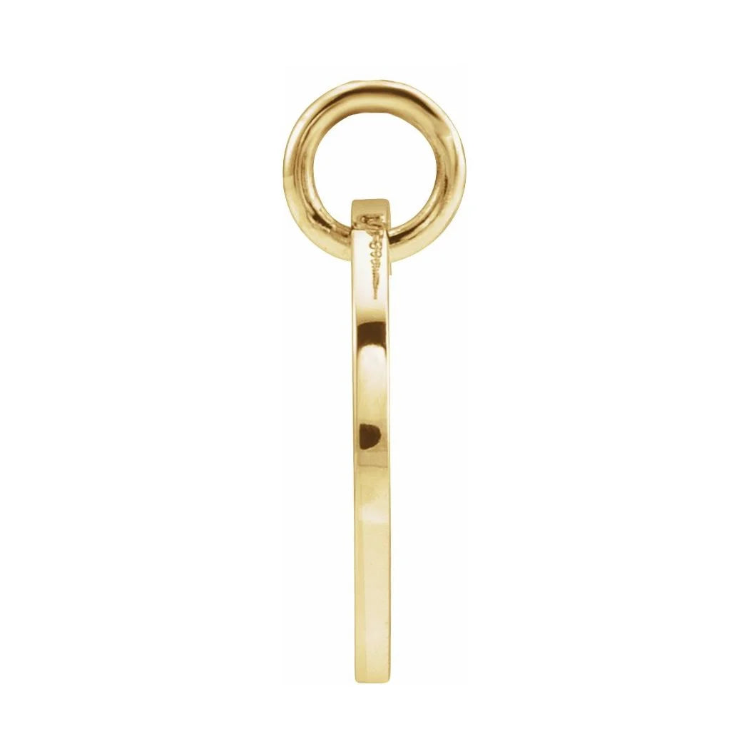 14k Yellow Gold Initial Disc Pendant Necklace G96267