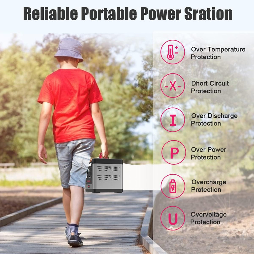 298Wh LiFePO4 Portable Power Station 110V/320W Pure Sine Wave AC Outlet D3048
