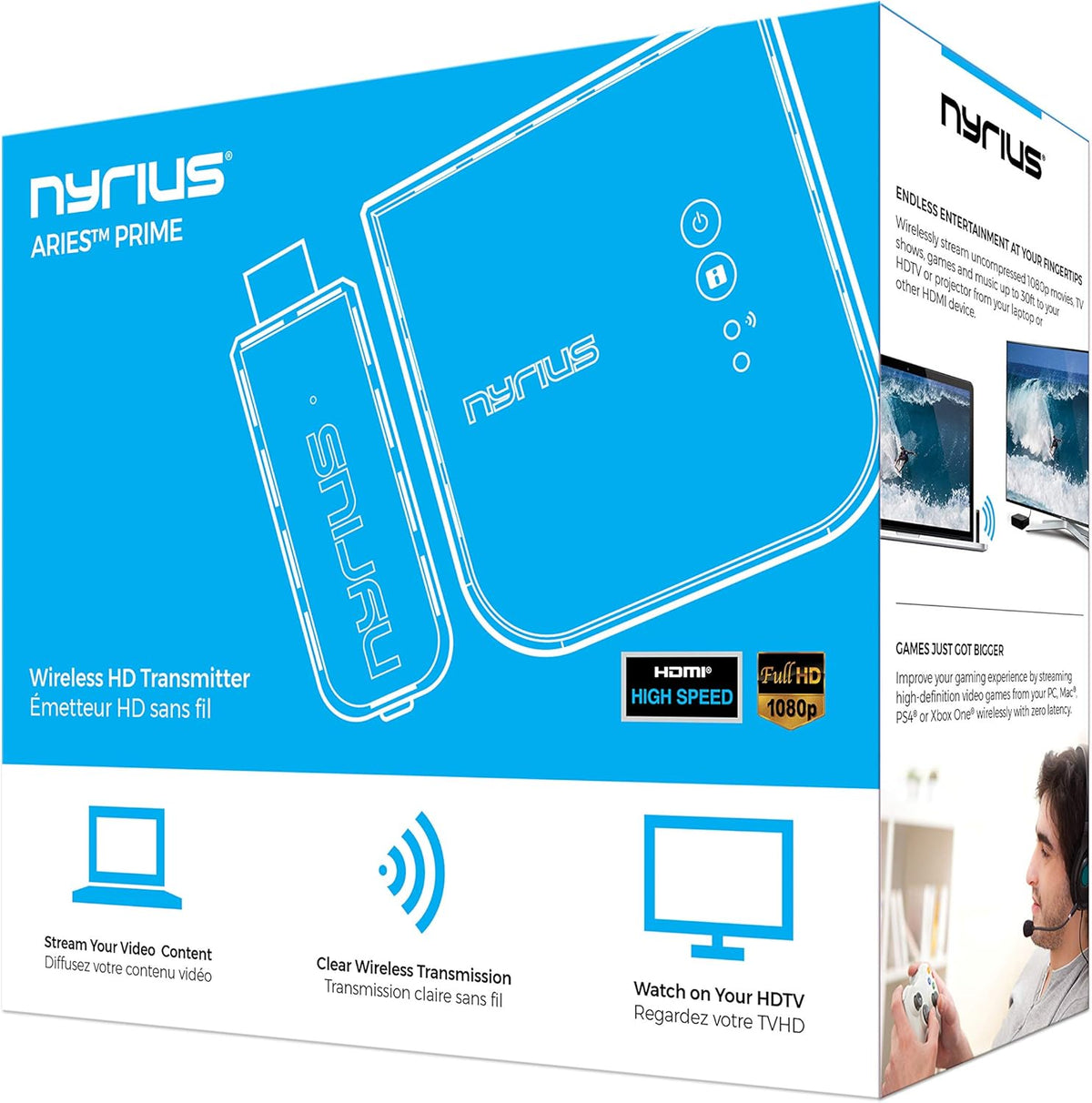 Wireless Video HDMI Transmitter & Receiver for Streaming HD 1080p 3D Video & Digital Audio B604