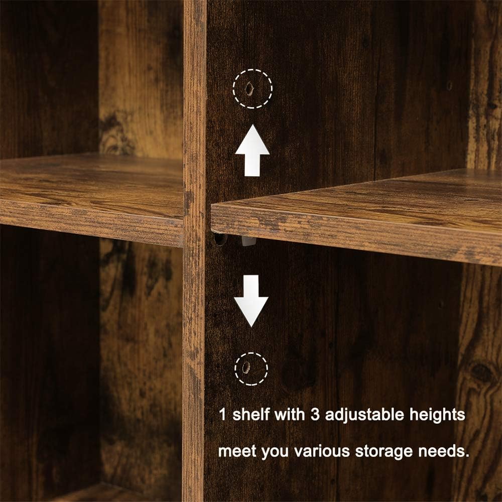 Industrial Floor Storage Cabinet with 2 Doors, Adjustable Shelves, Rustic Brown L9008