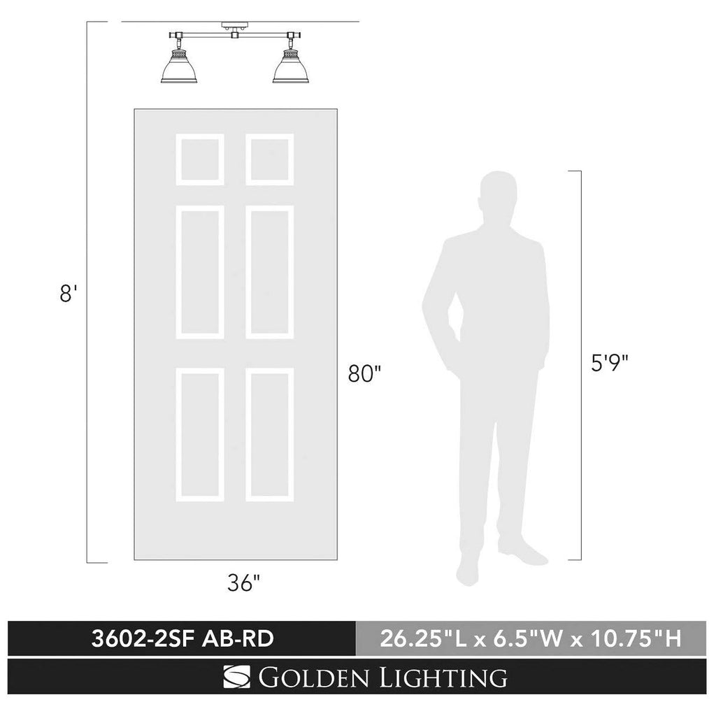 Red Semi Flush Track Light B737301
