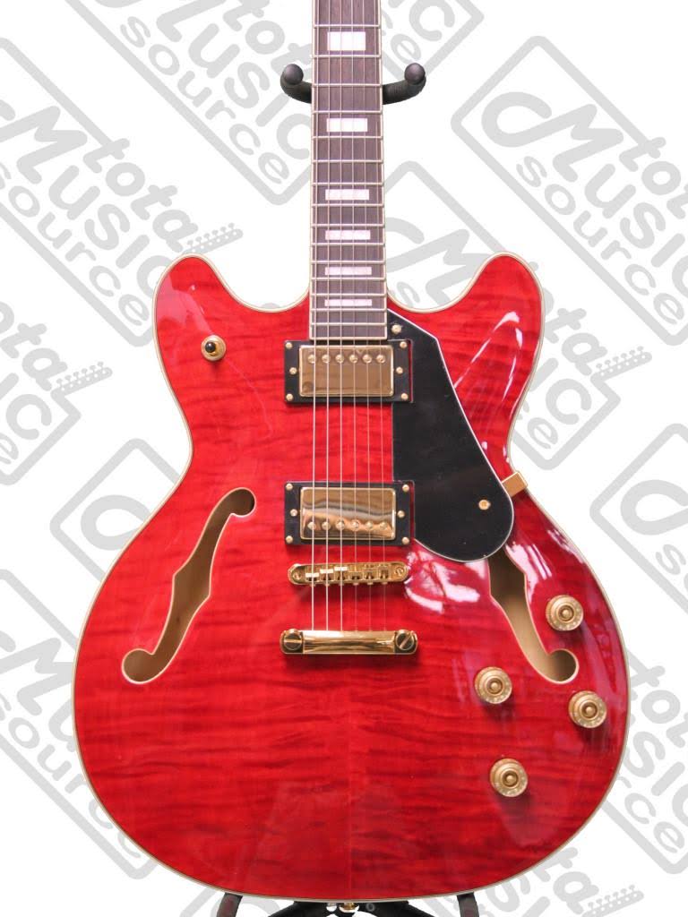 Trans Cherry Semi-Hollow Guitar Q35486