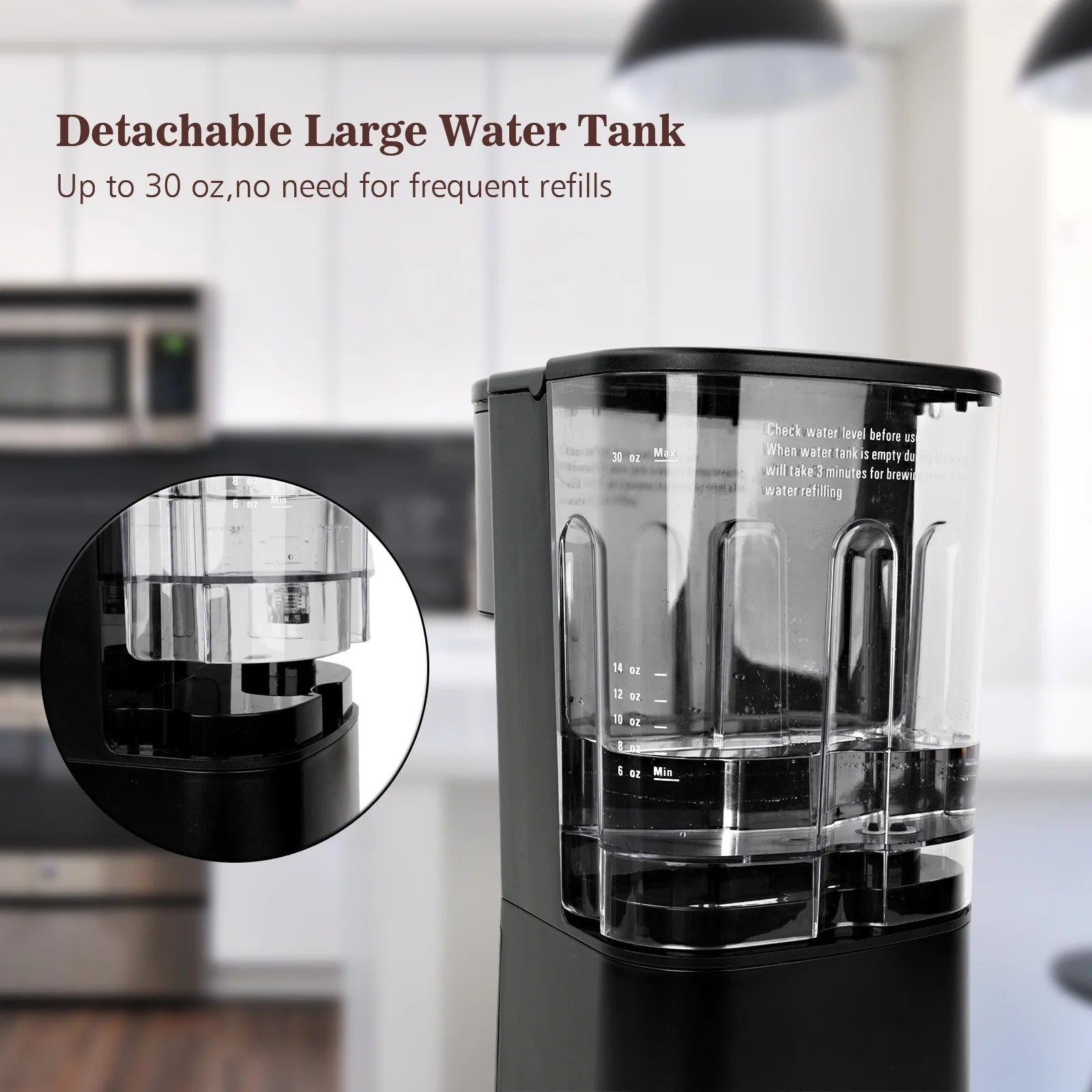 Black Single Serve Coffee Maker with 30 Oz Water Tank I39822
