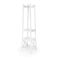 White Rectangular Coat Rack with Shelves O117861