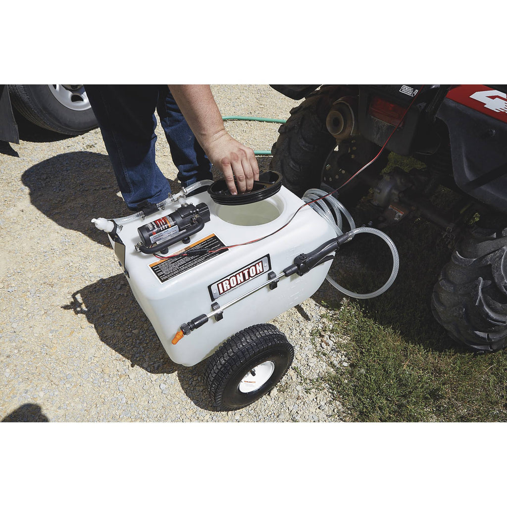 13 Gallons 12 Volt DC Tow-Behind Broadcast Sprayer Y2608