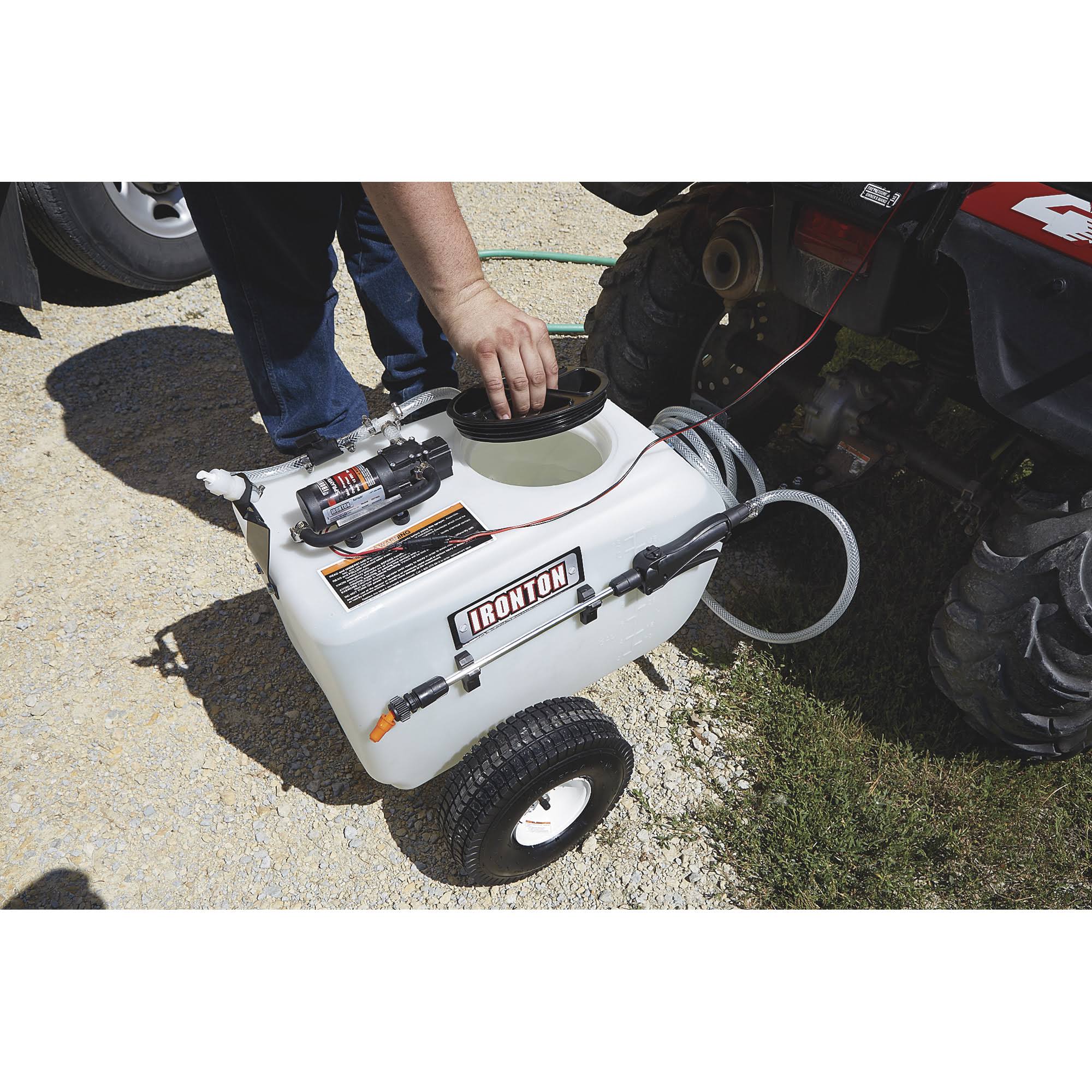 13 Gallons 12 Volt DC Tow-Behind Broadcast Sprayer Y2608